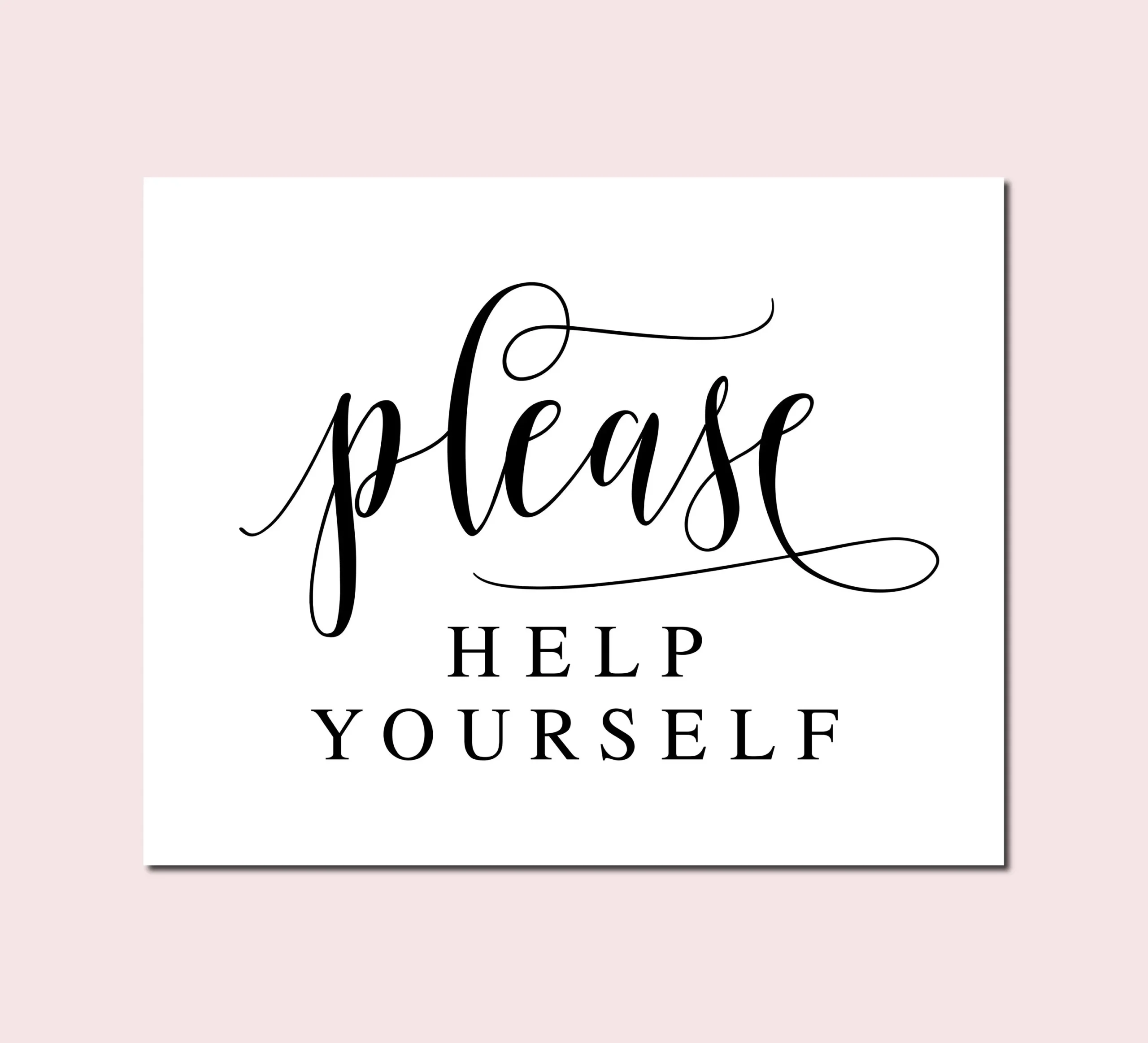 Please Help Yourself Wedding Sign Minimalist Reception Decor digital Download Etsy