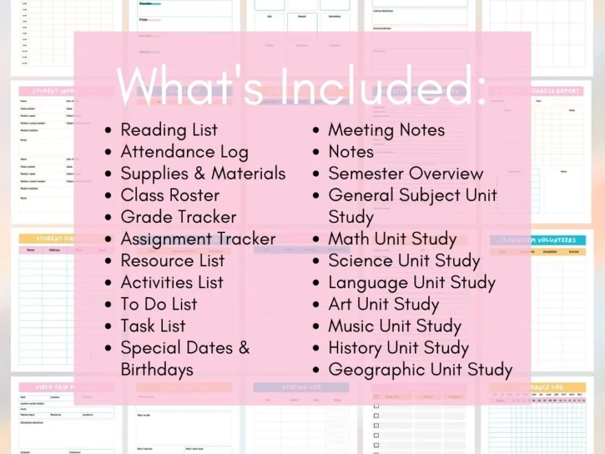 PLR Multi Color Teacher Planner Plr printables store