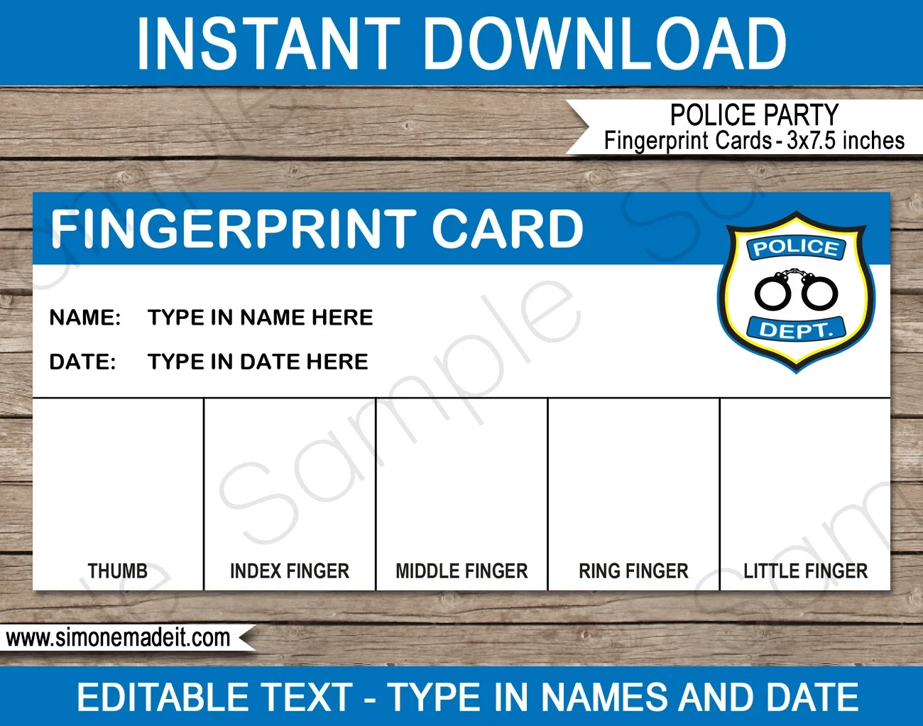 Police Fingerprint Card Template Printable Detective Theme Birthday Party Decorations INSTANT DOWNLOAD EDITABLE Text Etsy Israel Police Fingerprint Card Template Printable Detective Theme Birthday Party Decorations INSTANT DOWNLOAD EDITABLE Text Etsy Israel
