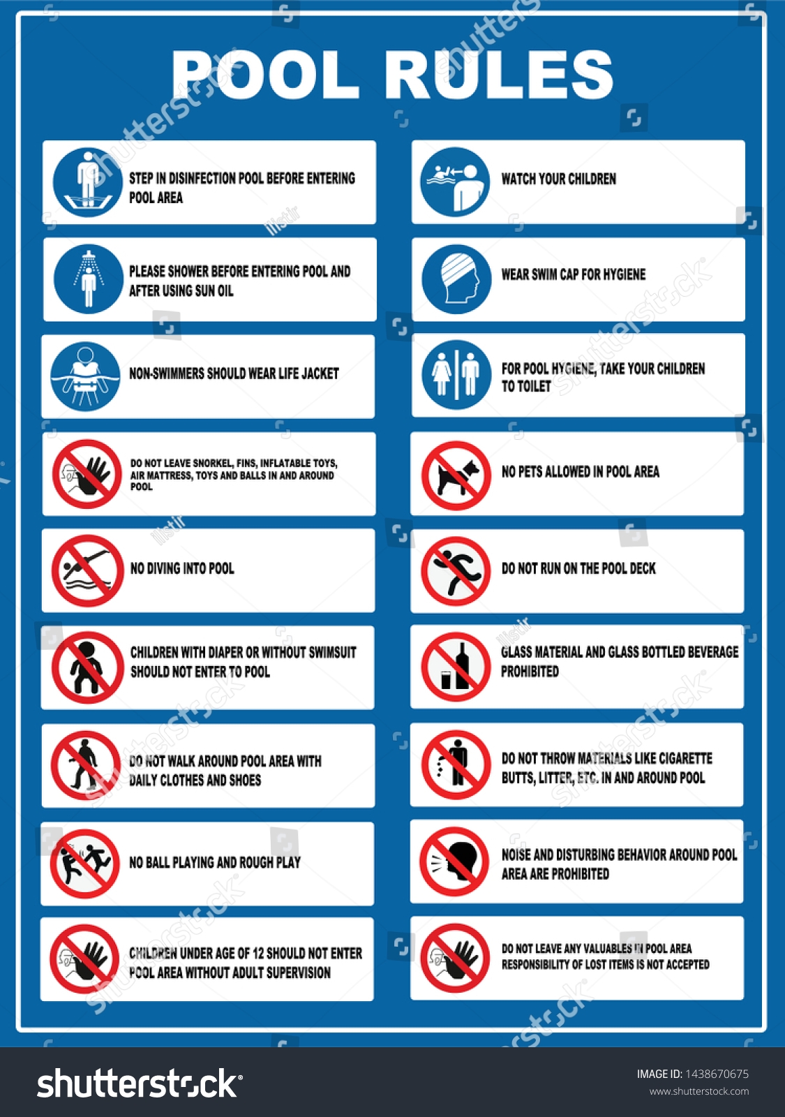 Printable Pool Rules Sign