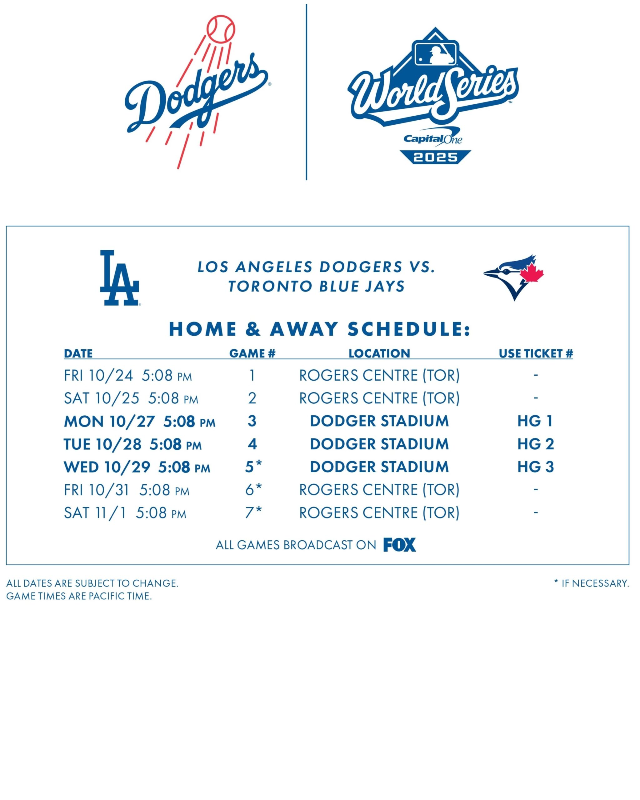 Postseason Information Los Angeles Dodgers