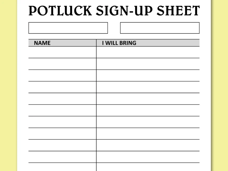 Potluck Sign Up Sheet Printable Holidays Events Potluck Brunch Dinner Party Food Signup Organizer Instant Download Letter A4 PDF Etsy