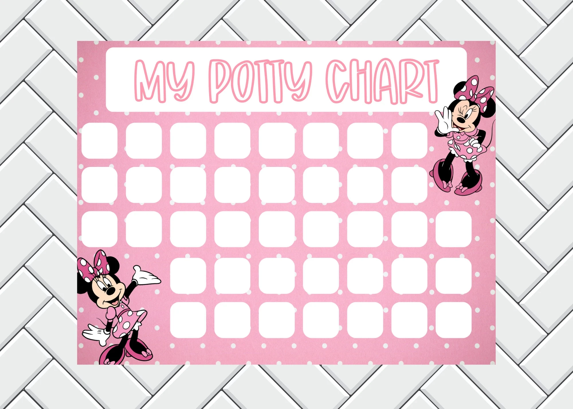 Potty Training Chart Sticker Chart Kids Reward Chart Minnie Mouse PNG Minnie Mouse Svg Etsy Hong Kong