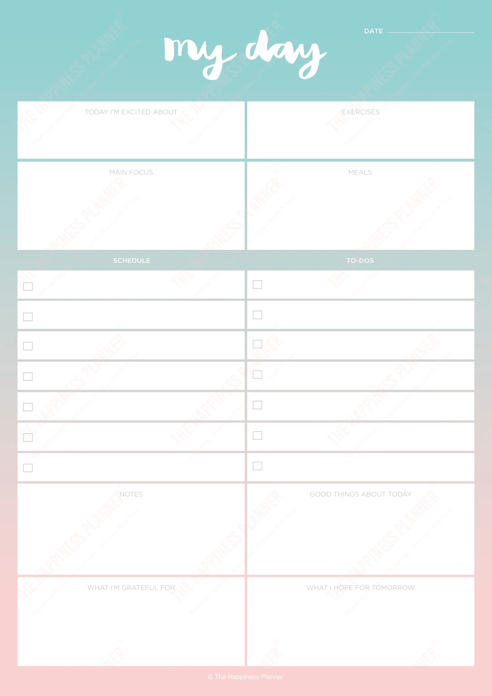 Premium Printables Planner The Happiness Planner 