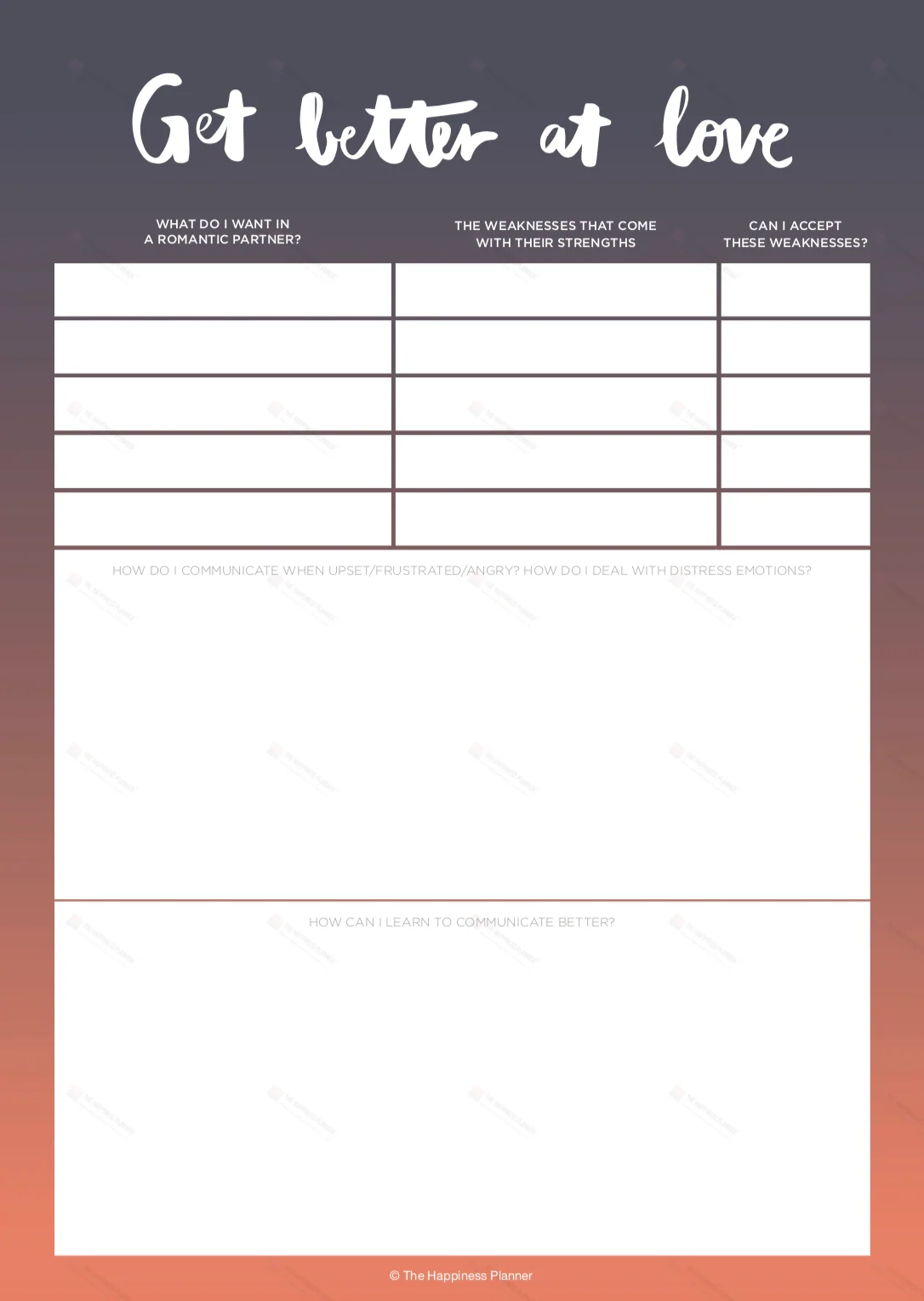 Premium Printables Relationship The Happiness Planner 