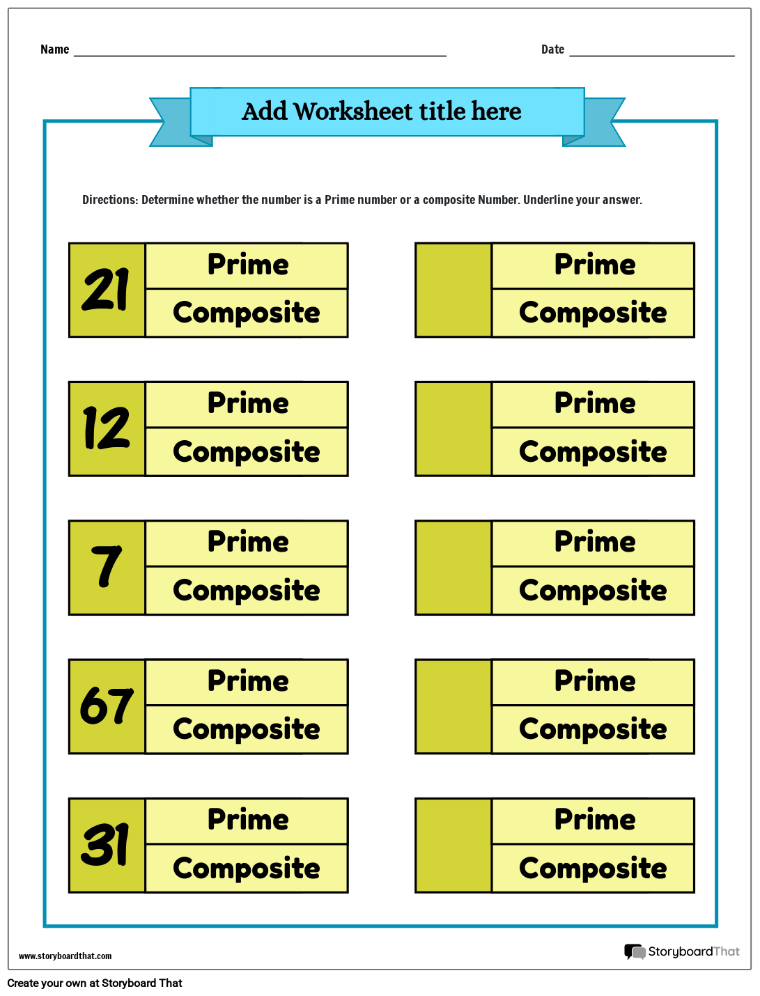 Prime Composite Numbers Worksheets Free Customizable Prime Composite Numbers Worksheets Free Customizable