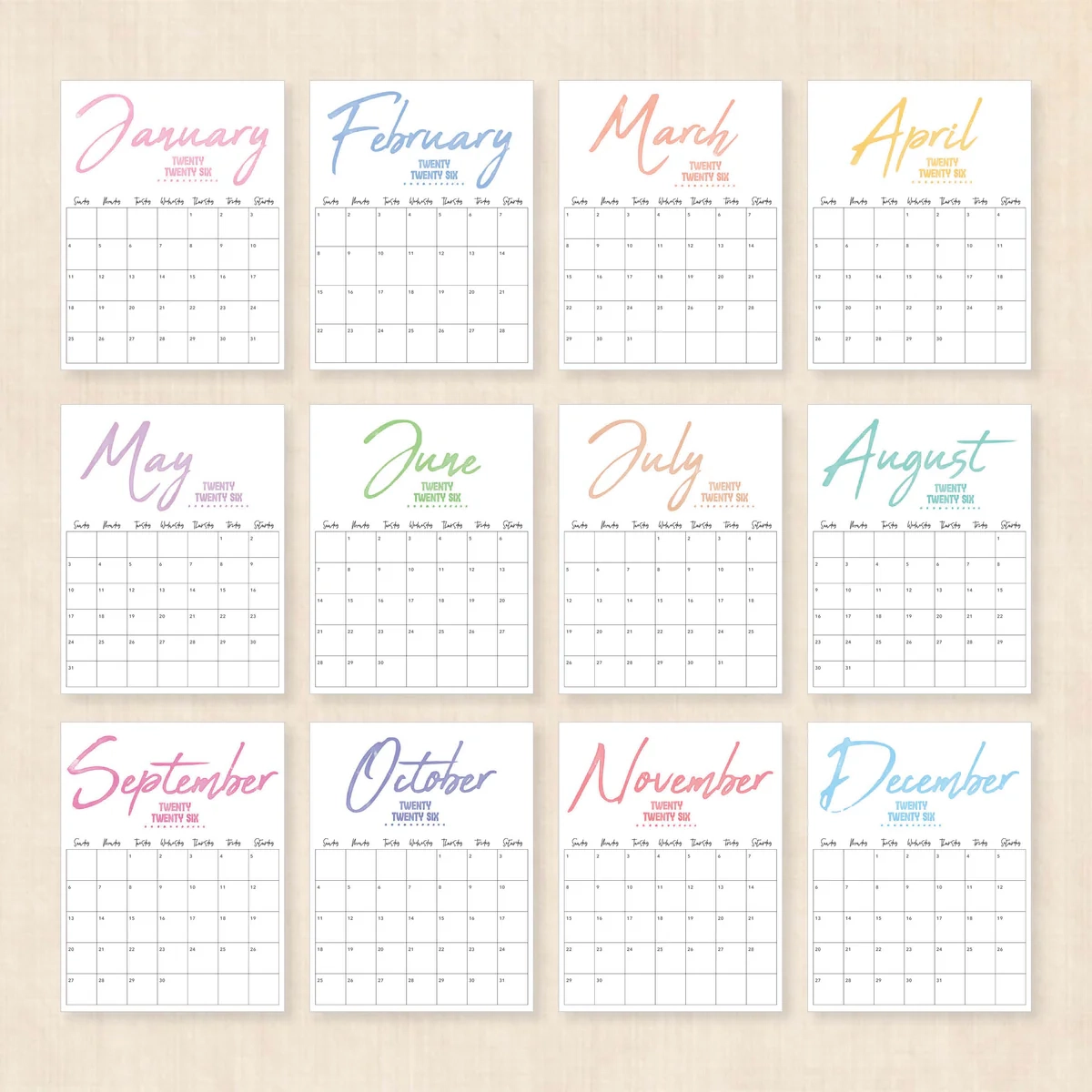 Printable Mini Planner 2026