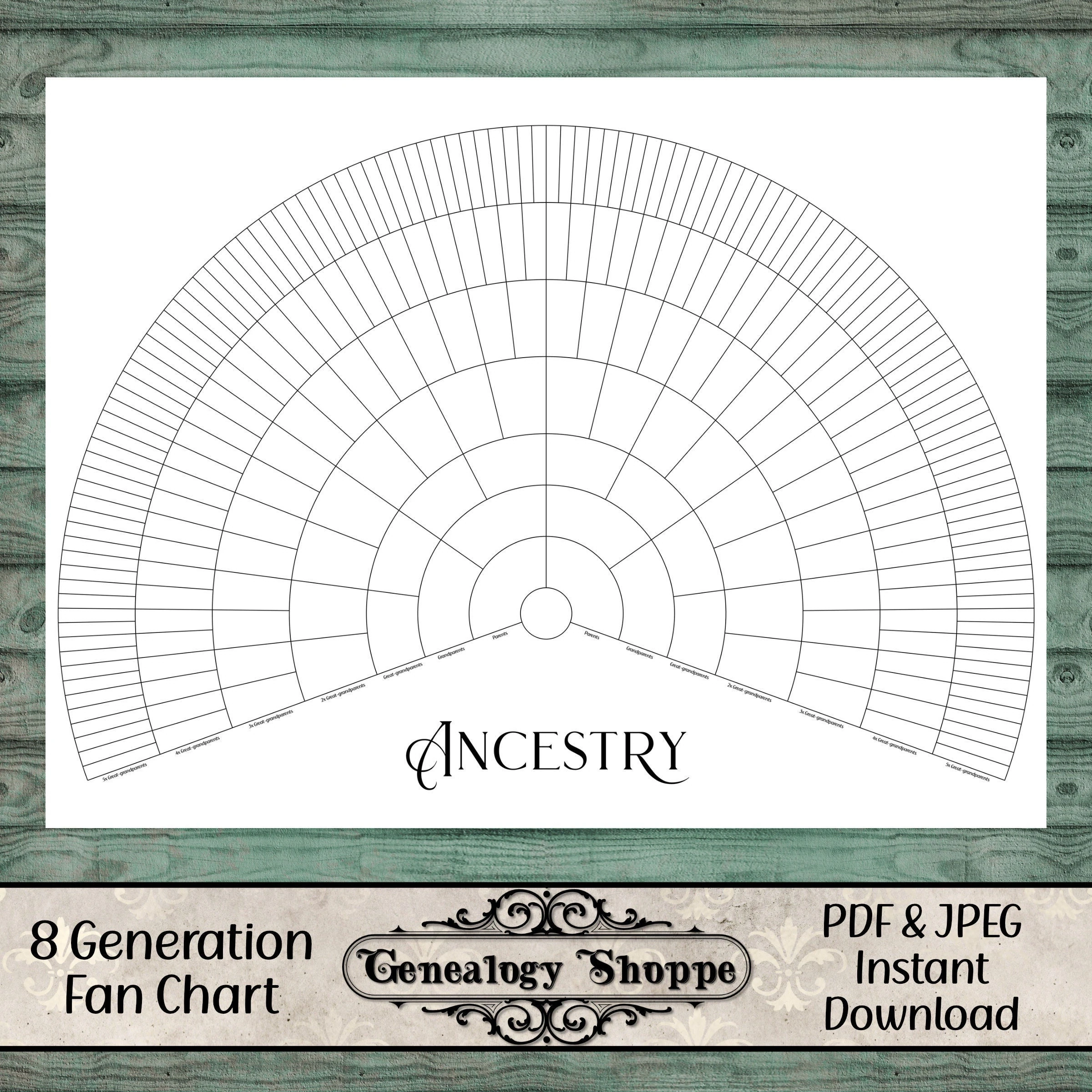 8 Generation Fan Chart Free Printable