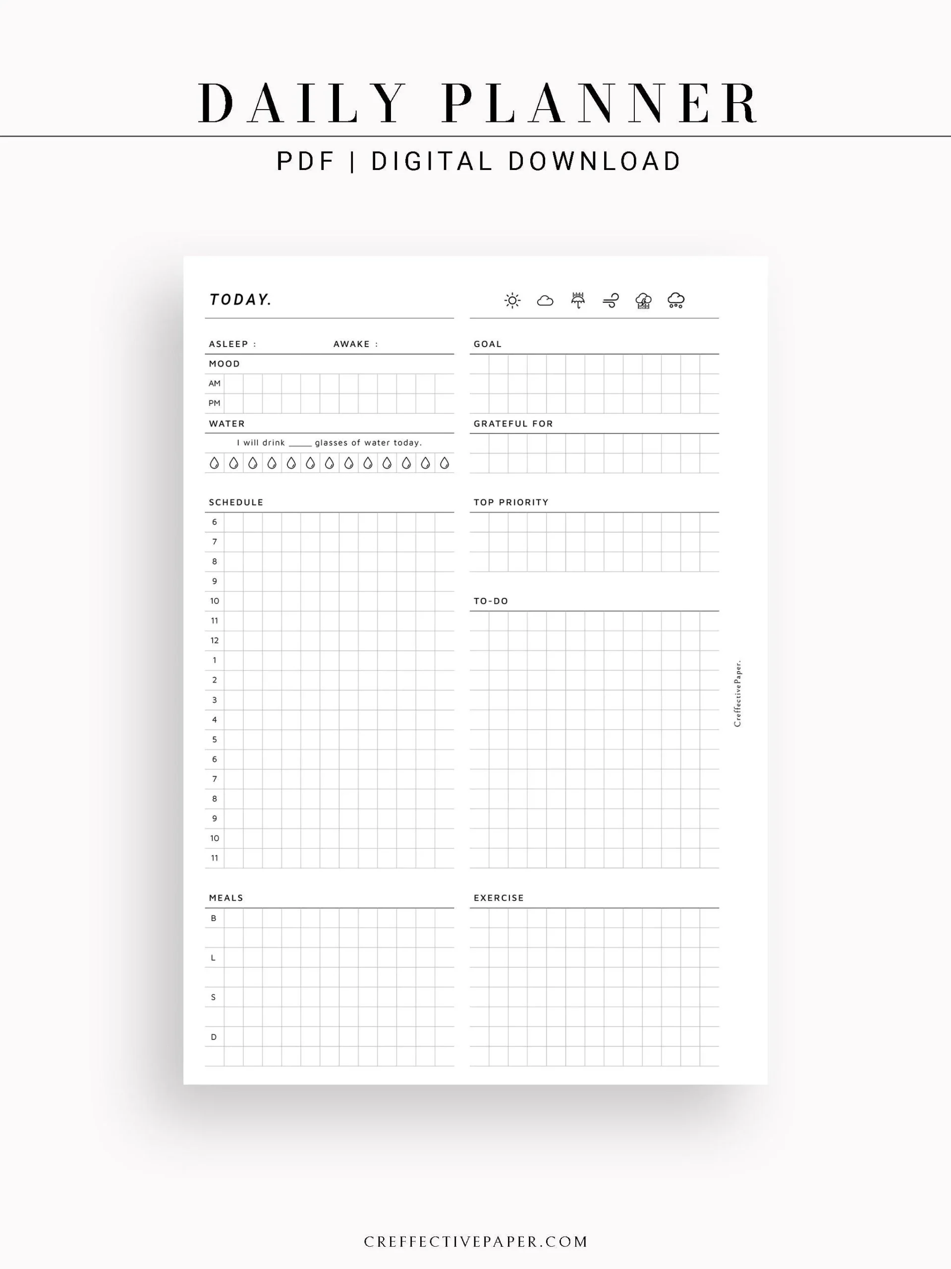 Printable A5 Planner Inserts CreffectivePaper