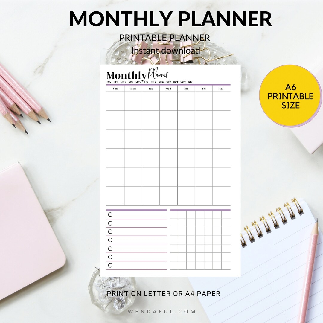 Printable A6 Notebook Planners