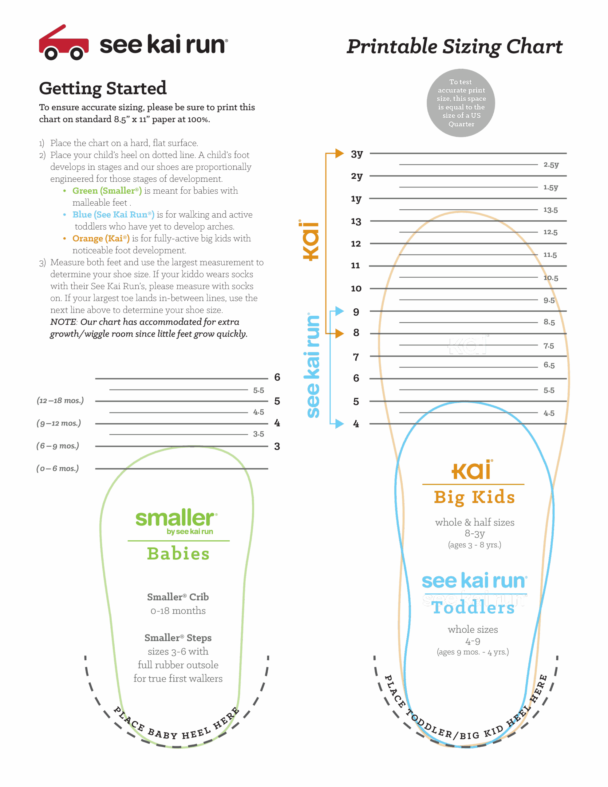 Printable Baby Shoe Size Chart Templates At Allbusinesstemplates