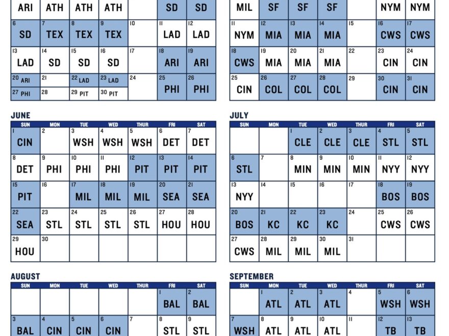 Printable Chicago Cubs 2018 TV Schedule Worksheets Library