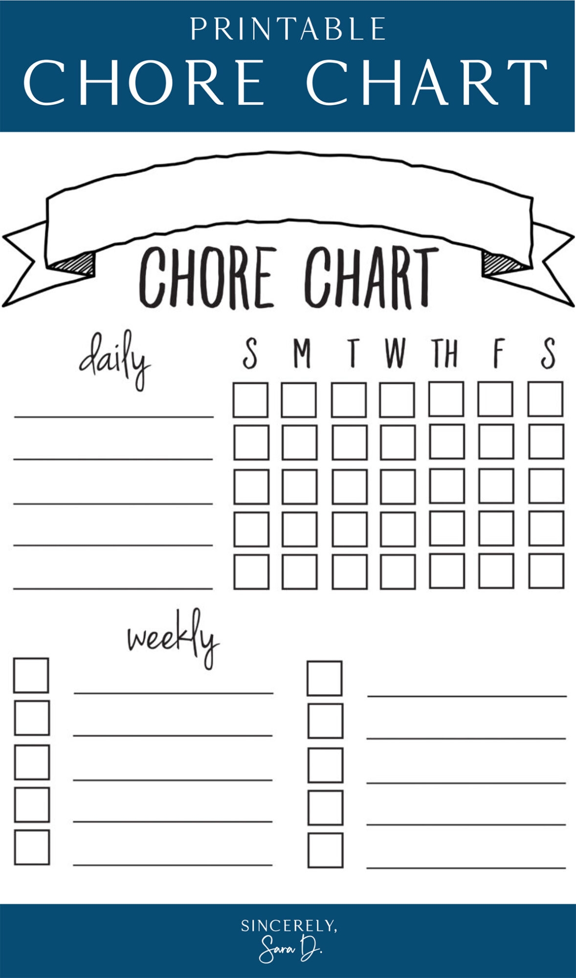 Chores Chart Free Printable