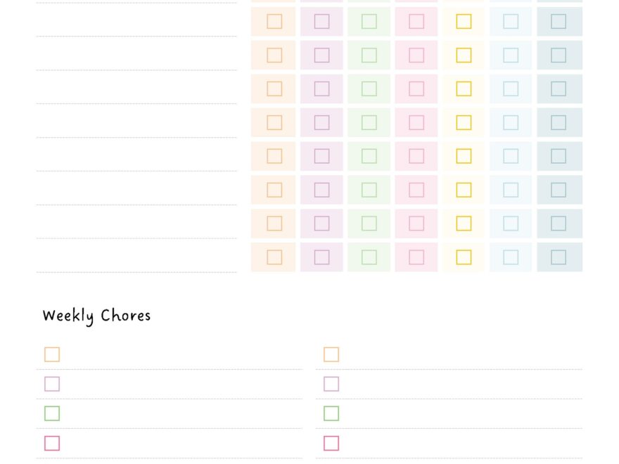 Printable Chore Chart Template For Teens WordLayouts