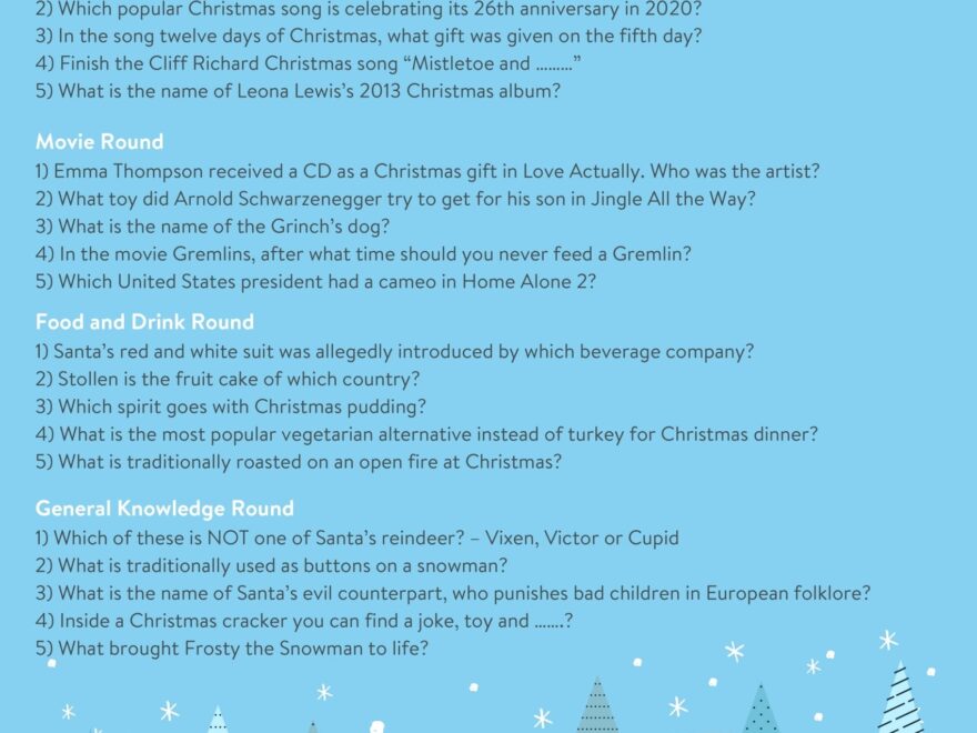 Printable Christmas Quiz Shepherds Friendly