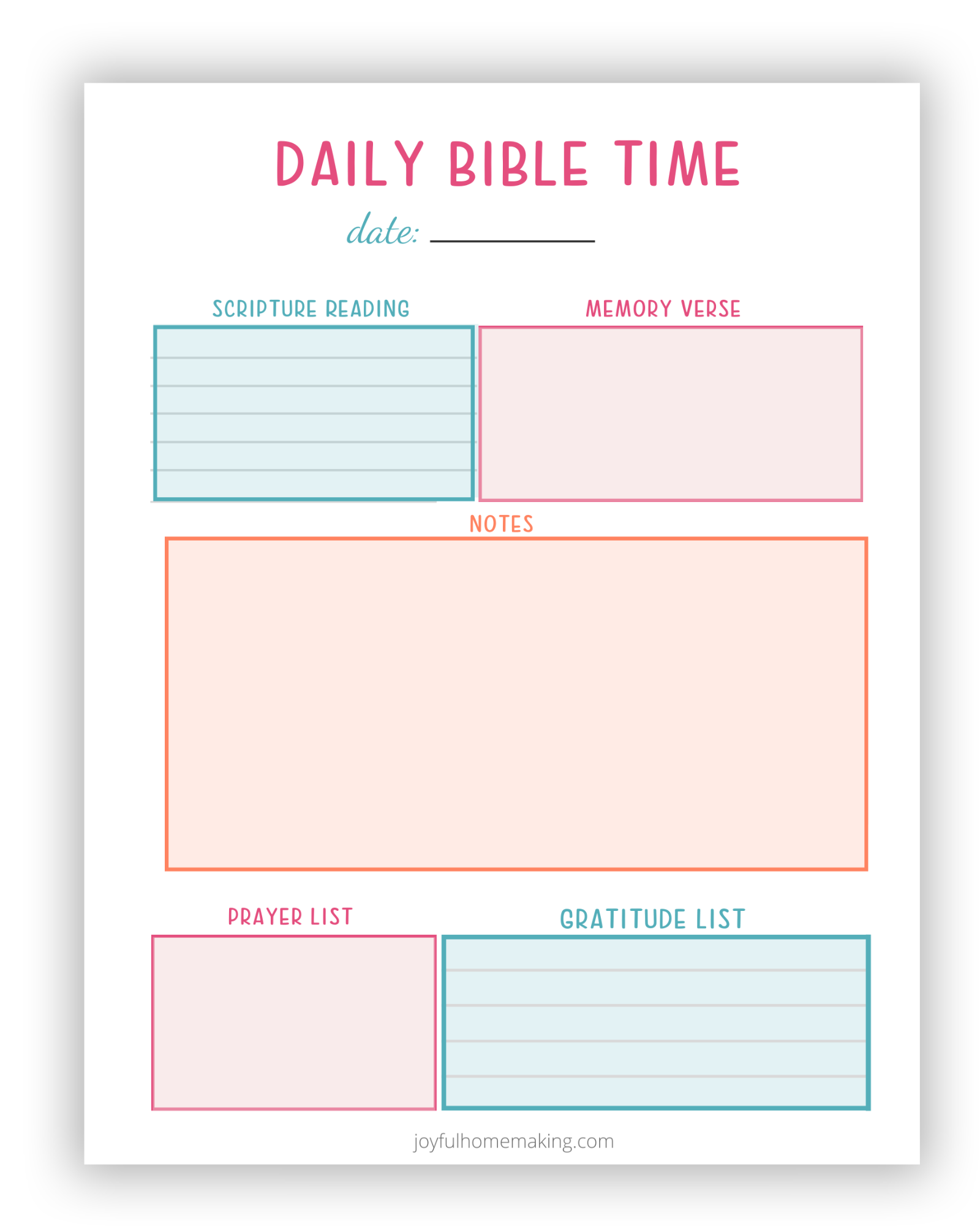 Printable Daily Bible Study Binder Page Joyful Homemaking