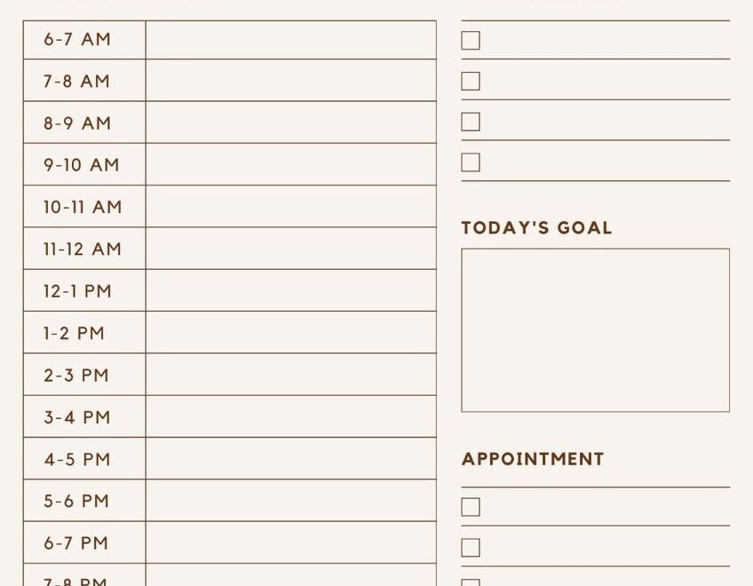 Printable Daily Planner Digital Download Stay Organized Time Table EBay