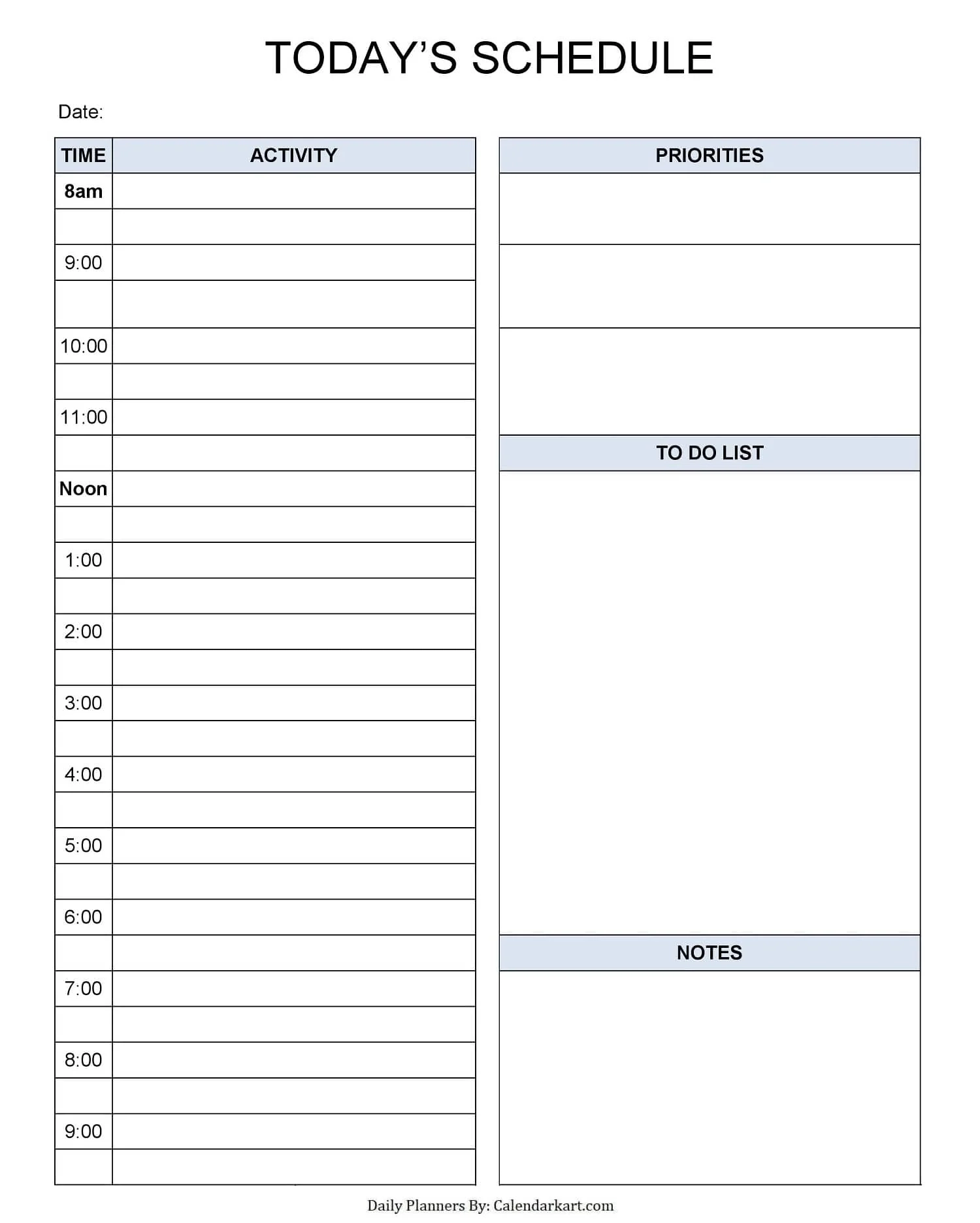 Printable Daily Planner Free