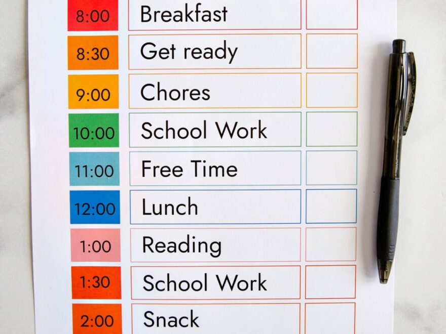 Printable Daily Schedule Template From Thirty Handmade Days