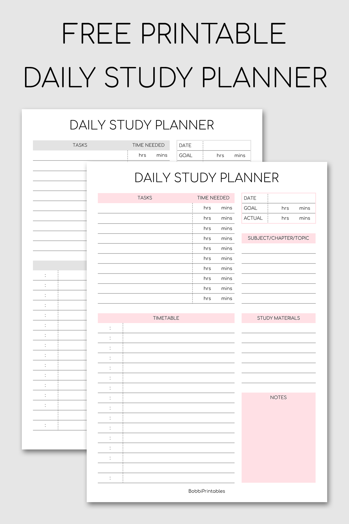 Free Study Planner Printables
