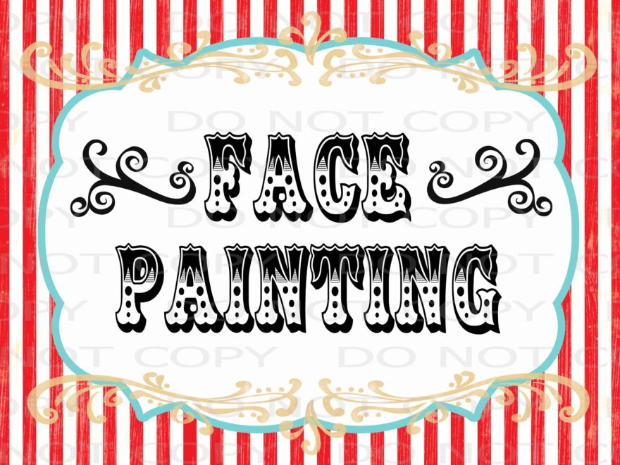 Printable DIY Vintage Circus Face Painting Station Sign 8 5 X 11 And 8 x10 INSTANT DOWNLOAD Etsy Sweden