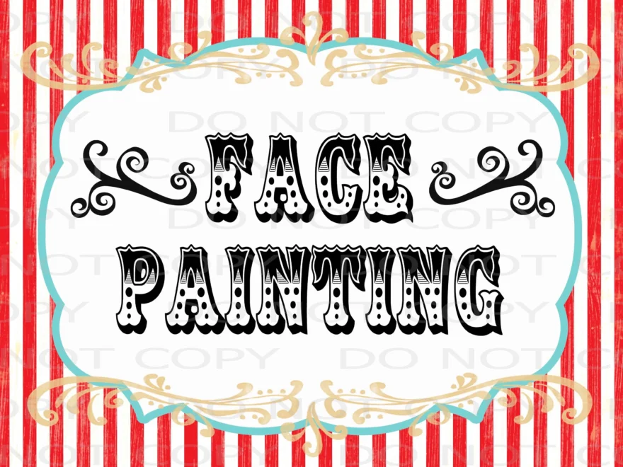 Printable DIY Vintage Circus Face Painting Station Sign 8 5 X 11 And 8 x10 INSTANT DOWNLOAD Etsy Sweden