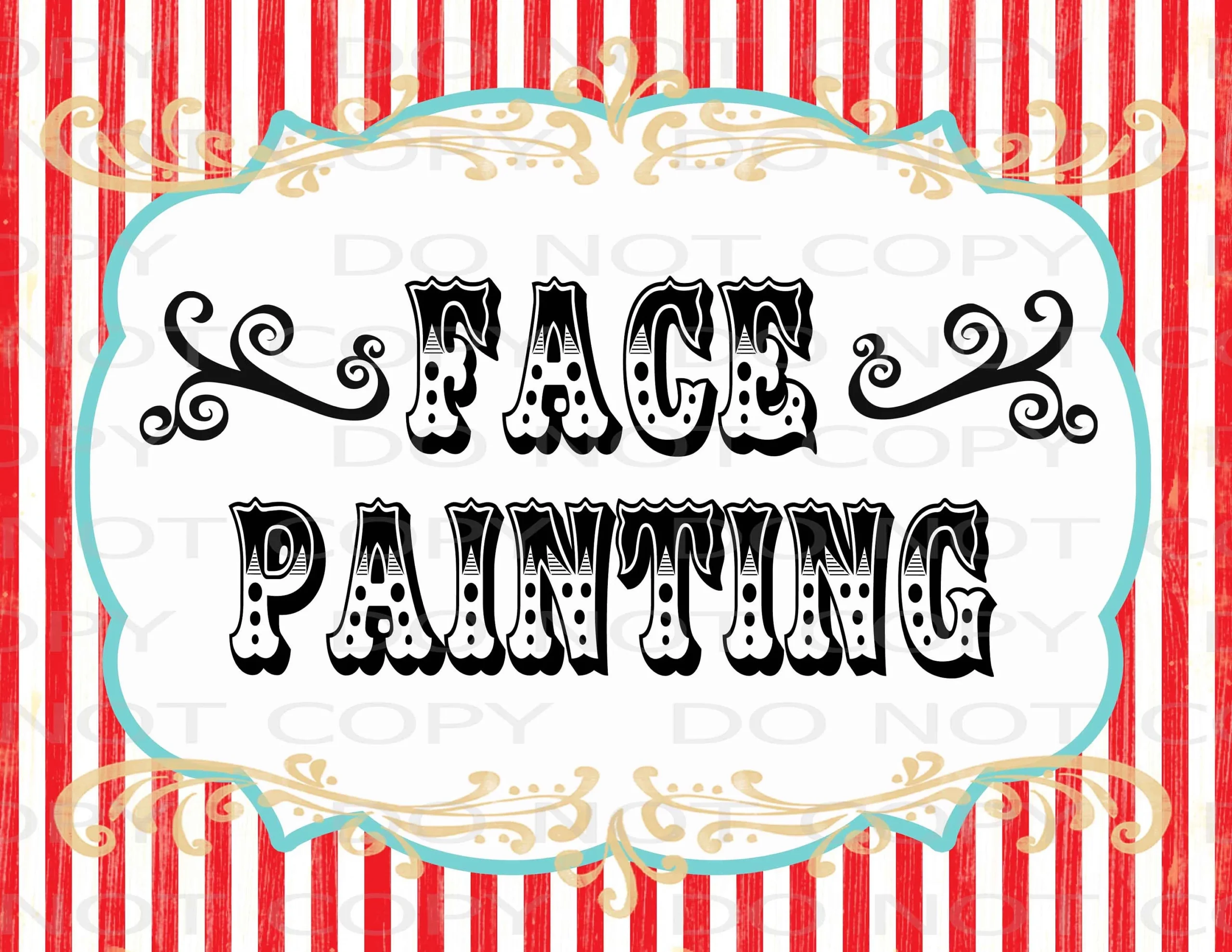 Printable DIY Vintage Circus Face Painting Station Sign 8 5 X 11 And 8 x10 INSTANT DOWNLOAD Etsy Sweden