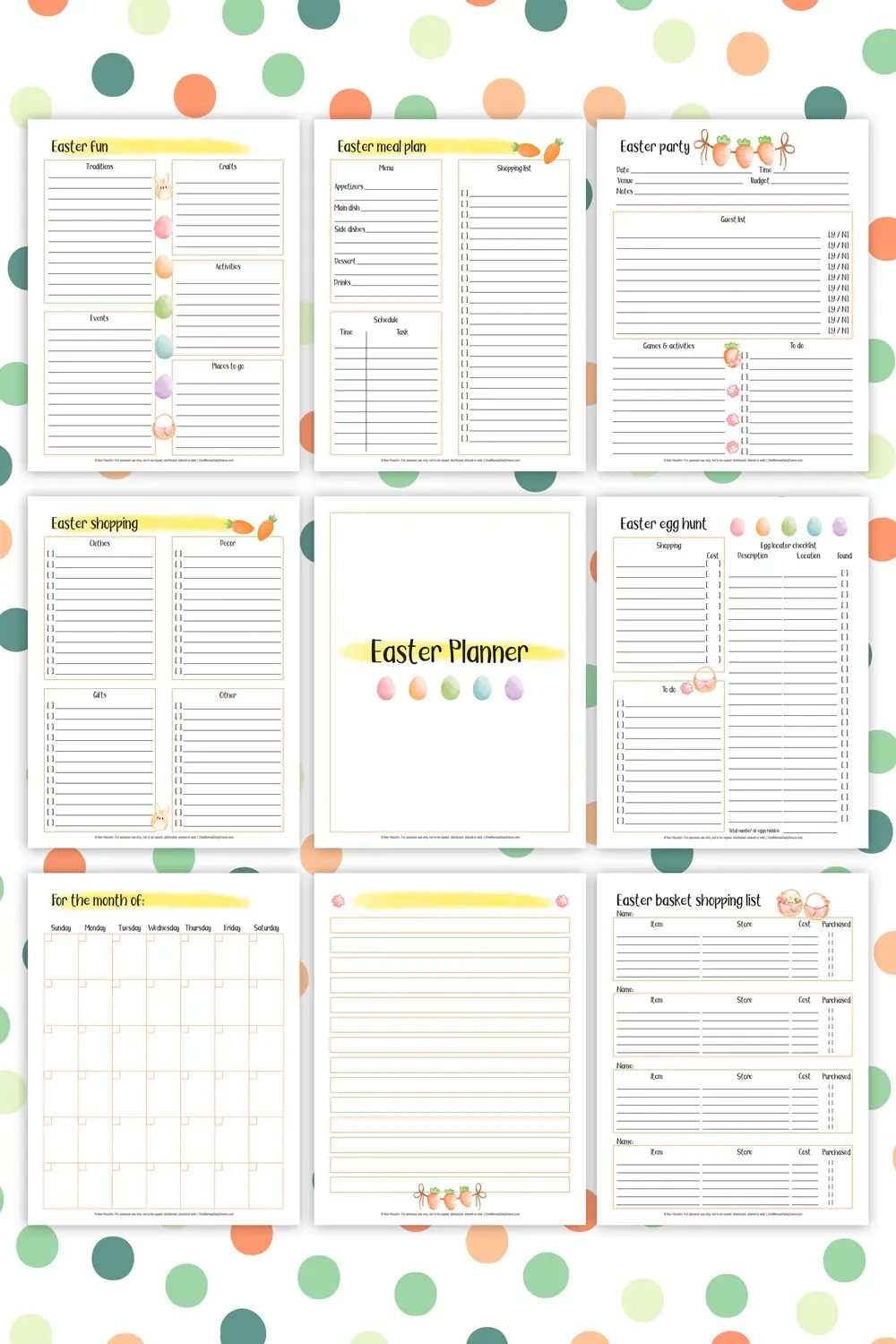 Printable Easter Planner Printable Easter Planner