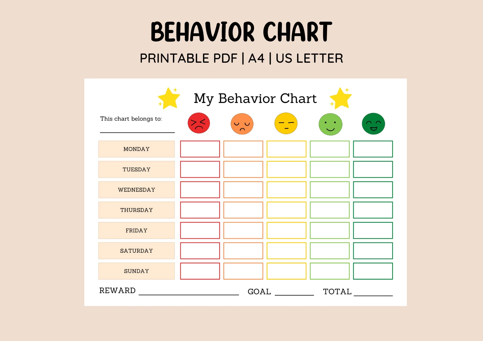 Behavior Management Chart Printables Behavior Management Chart Printables