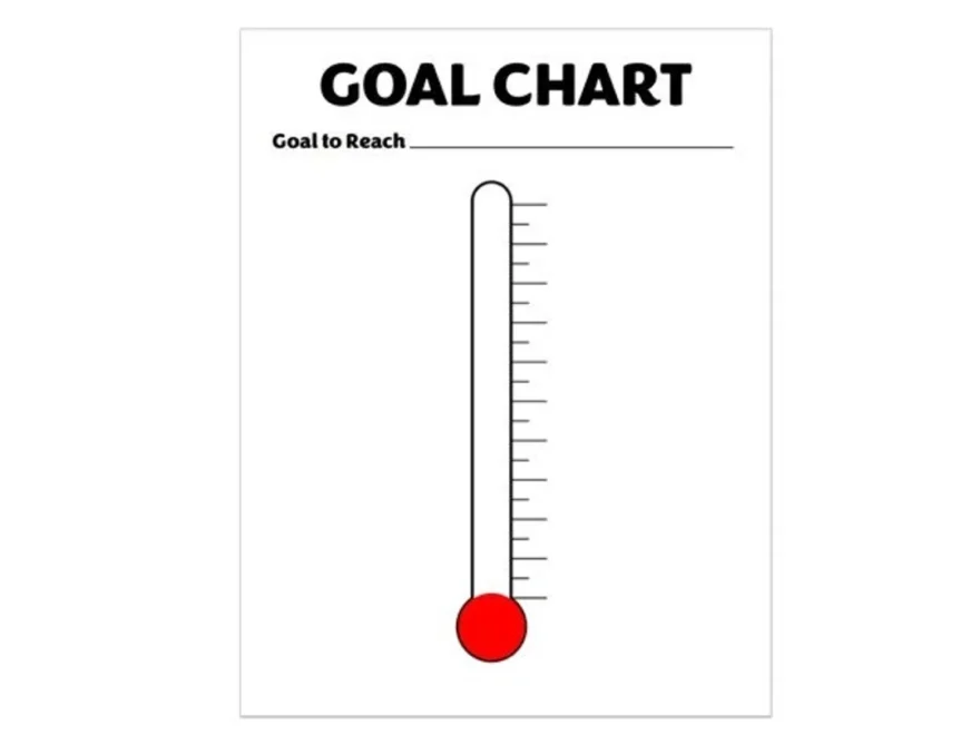 Printable Goal Thermometer Chart Track The Progress Of Your Goals PDF File Etsy