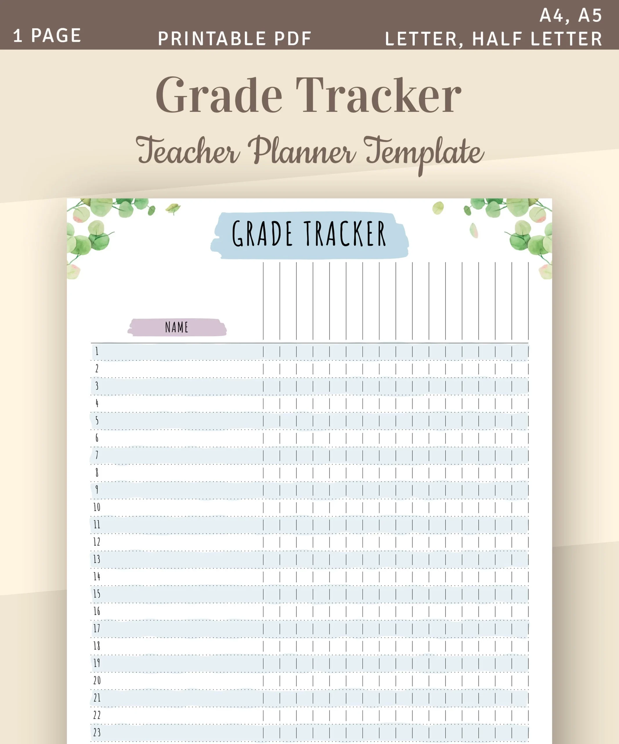 5th Grade Printable Teacher Planner