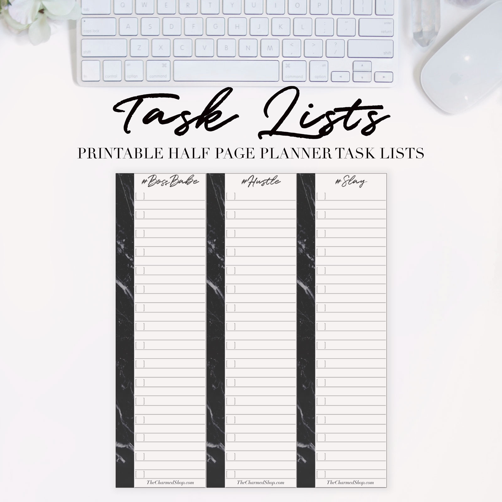Printable Half Page Planner Task Lists Free Planning Printable The Charmed Shop