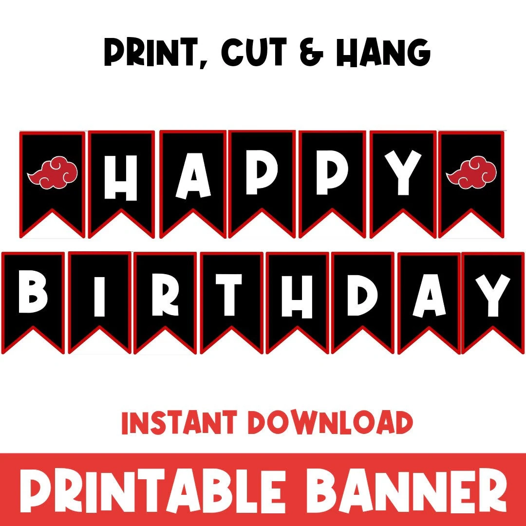 Printable Happy Birthday Sign Red