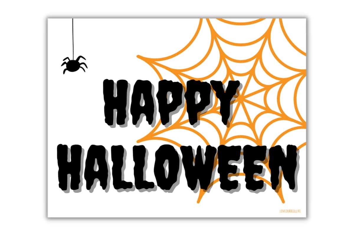 Printable Happy Halloween Sign 19 FREE Printables Love Our Real Life Printable Happy Halloween Sign 19 FREE Printables Love Our Real Life