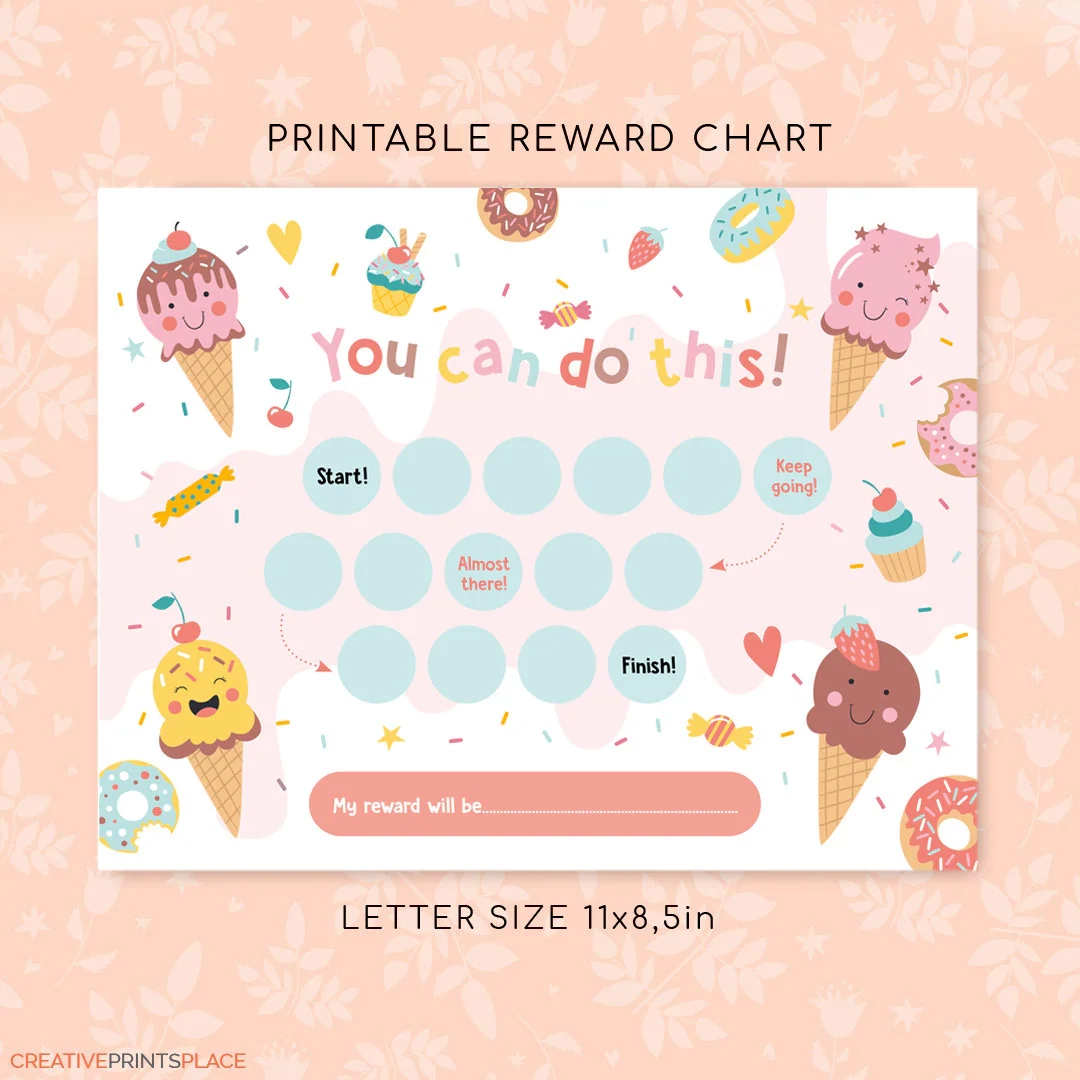 Ice Cream Sticker Chart Printable Ice Cream Sticker Chart Printable