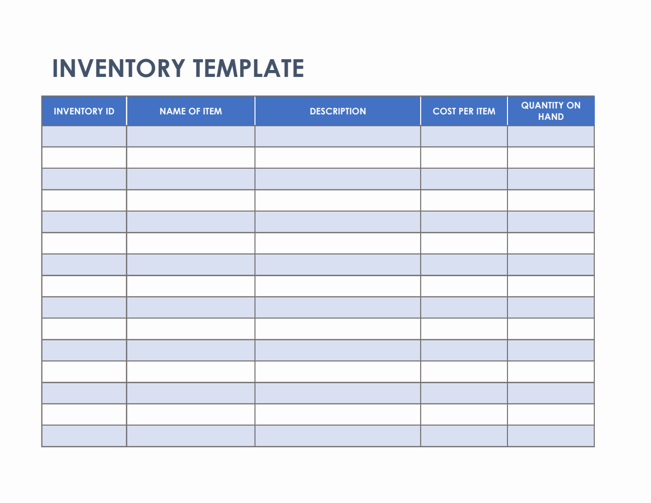 Simple Printable Inventory Sheet