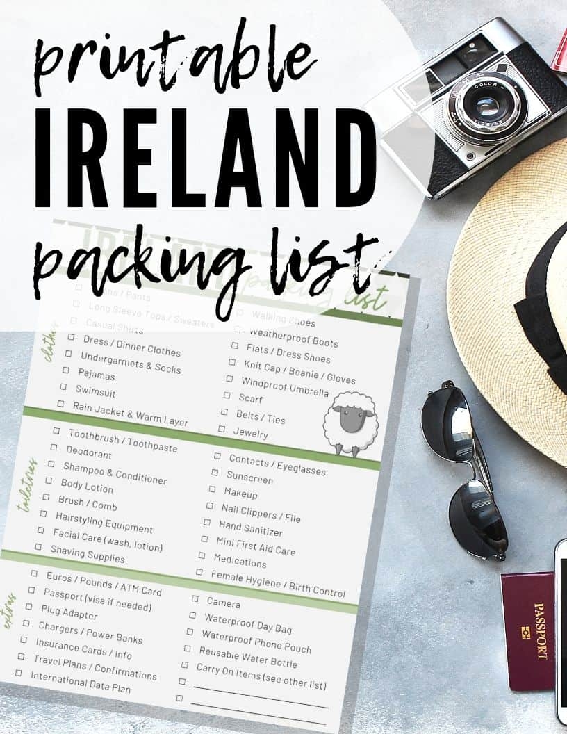 Printable Ireland Packing List Of The Essentials You Need To Pack PDF 