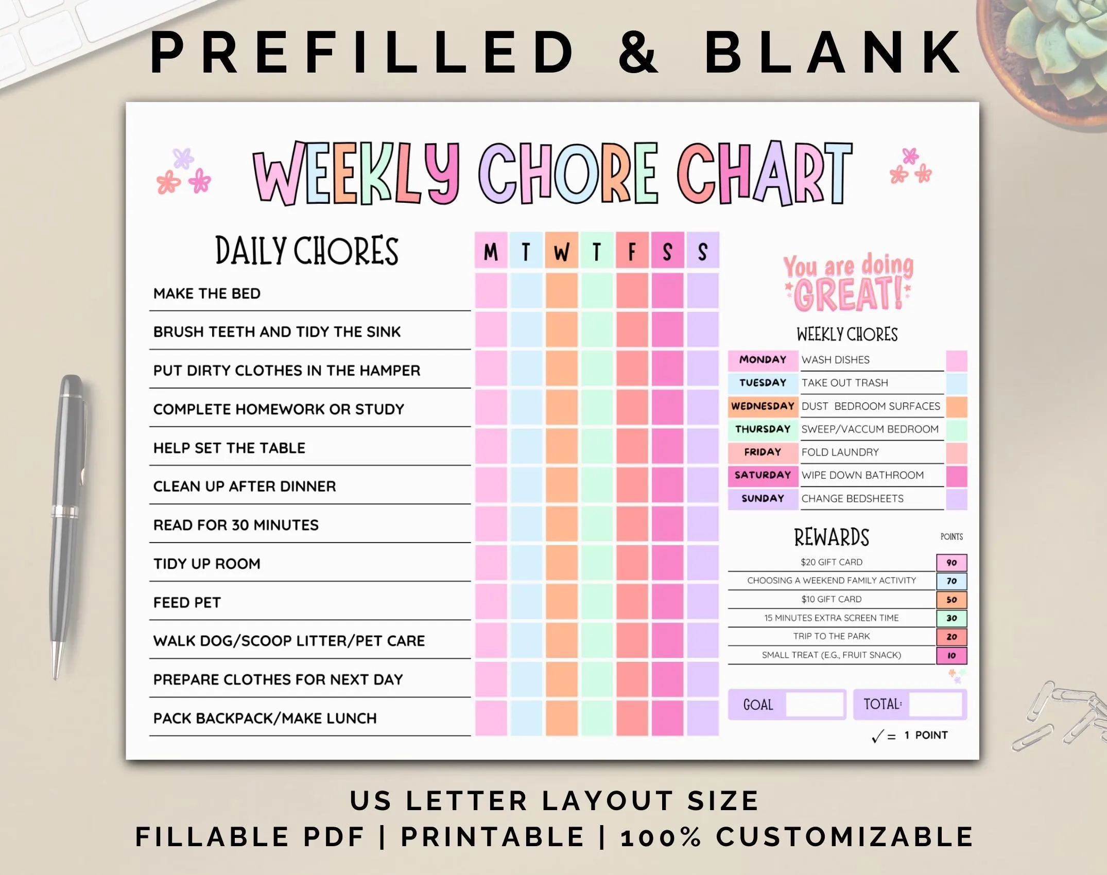 Printable Family Chore Chart Ray