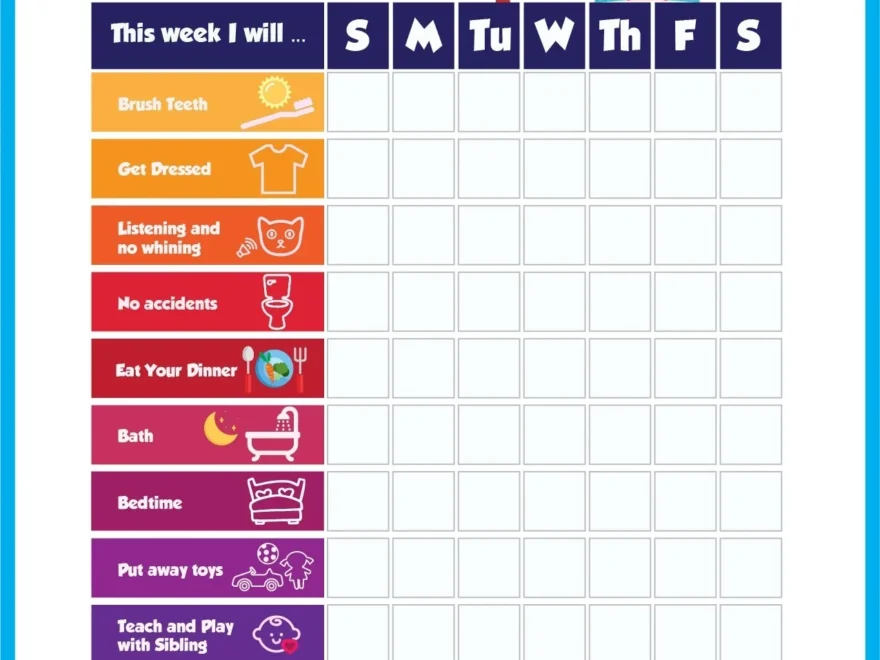 Printable Kids Star Behavior Chart Delta Children