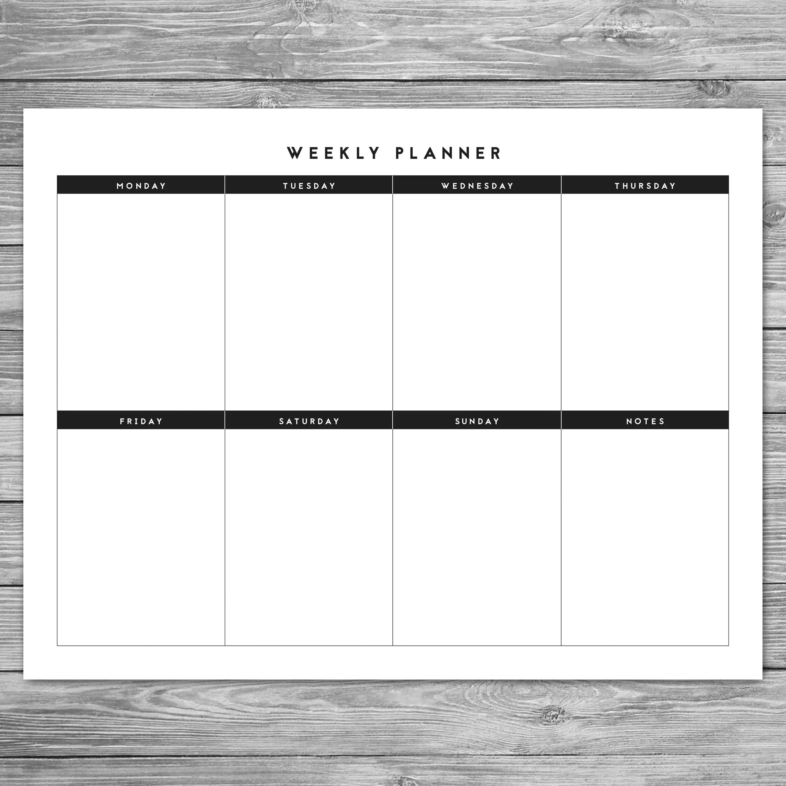 Printable Landscape Minimalist Weekly Planner Weekly Schedule Weekly Agenda Desk Planner Planner Download To Do List A4 8 5 X 11 Etsy