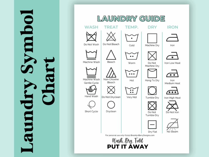 PRINTABLE LAUNDRY SYMBOLS CHART Brooklyn Berry Designs