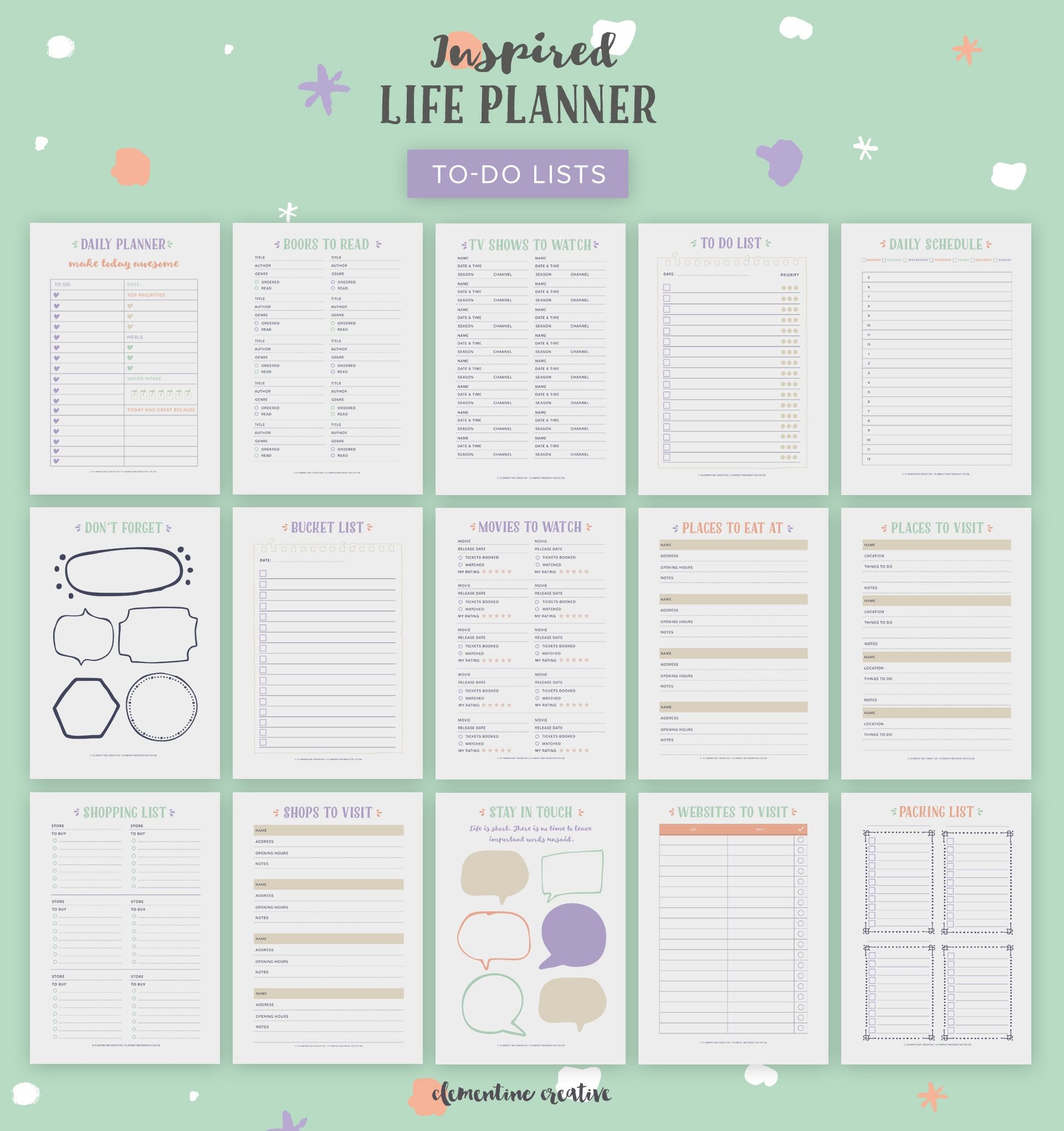 Printable Life Planner Template