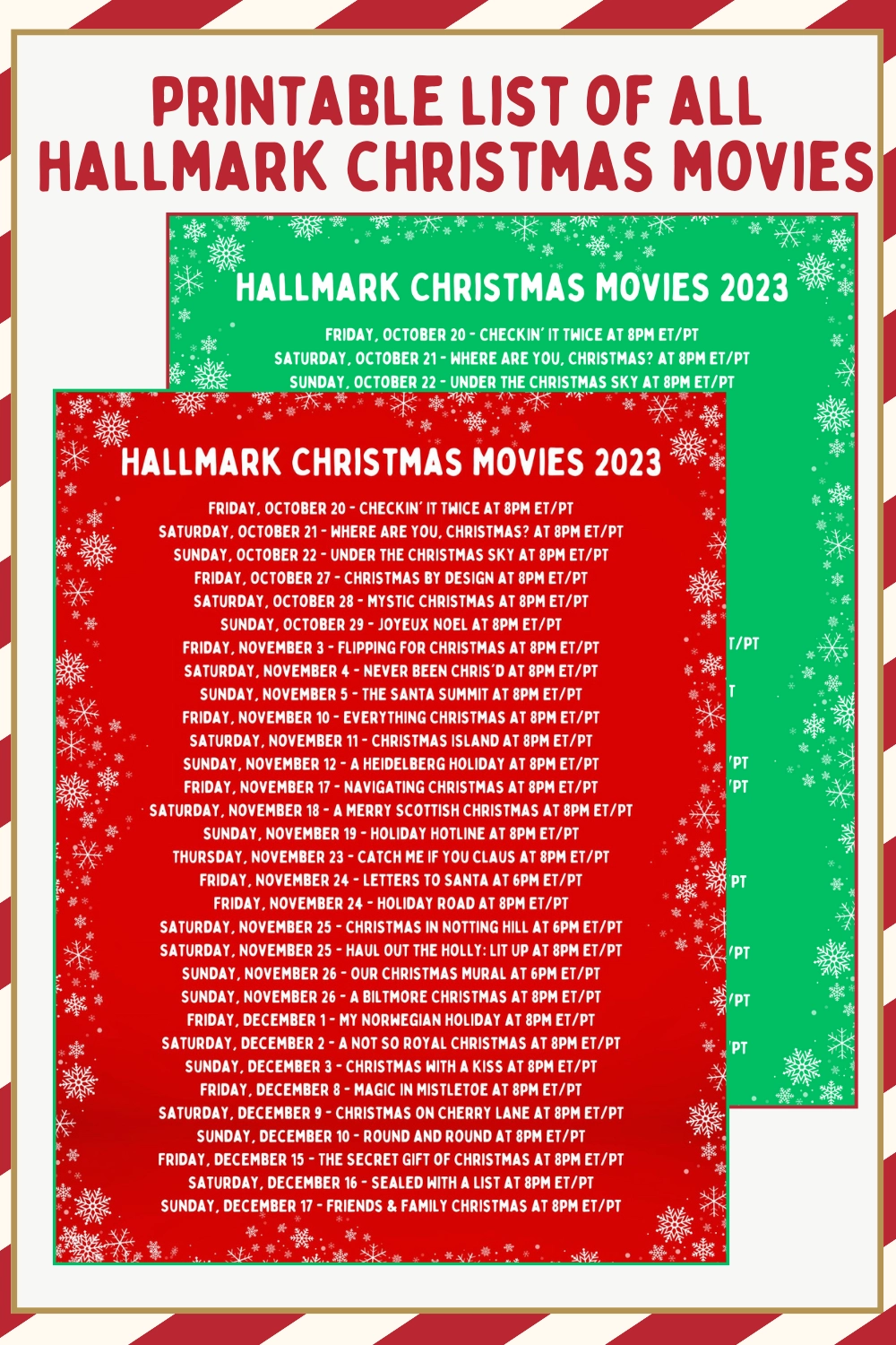 Printable Hallmark Movies List