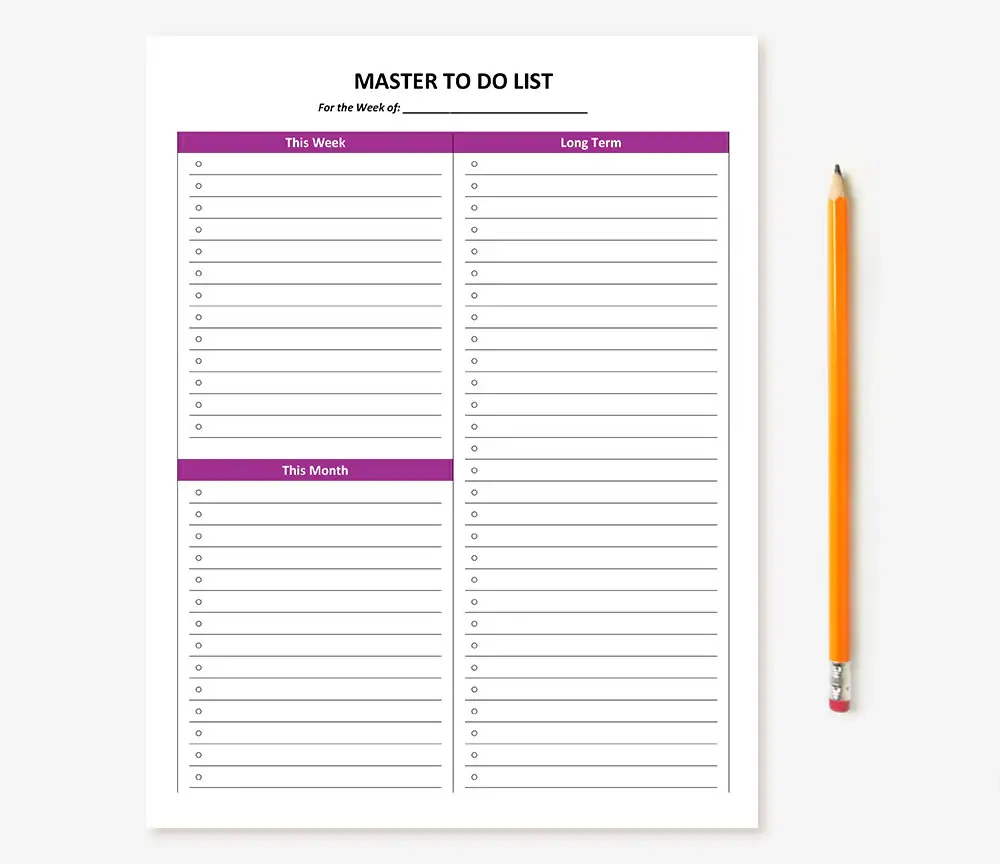 Printable Master To Do List Etsy Printable Master To Do List Etsy