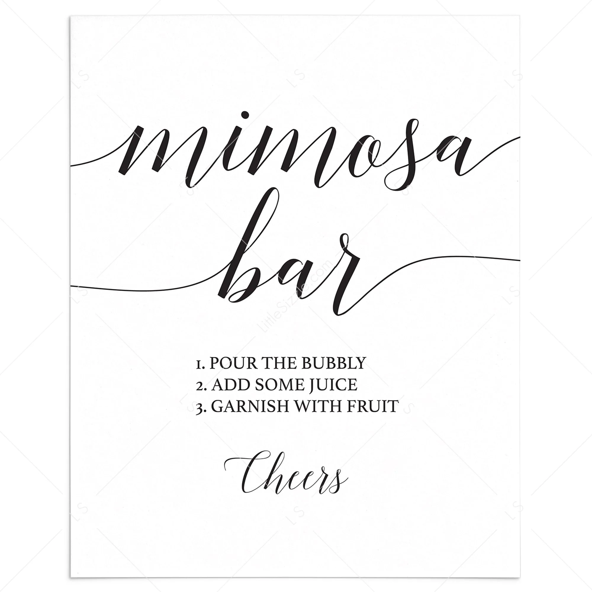 Free Printable Mimosa Sign Free Printable Mimosa Sign