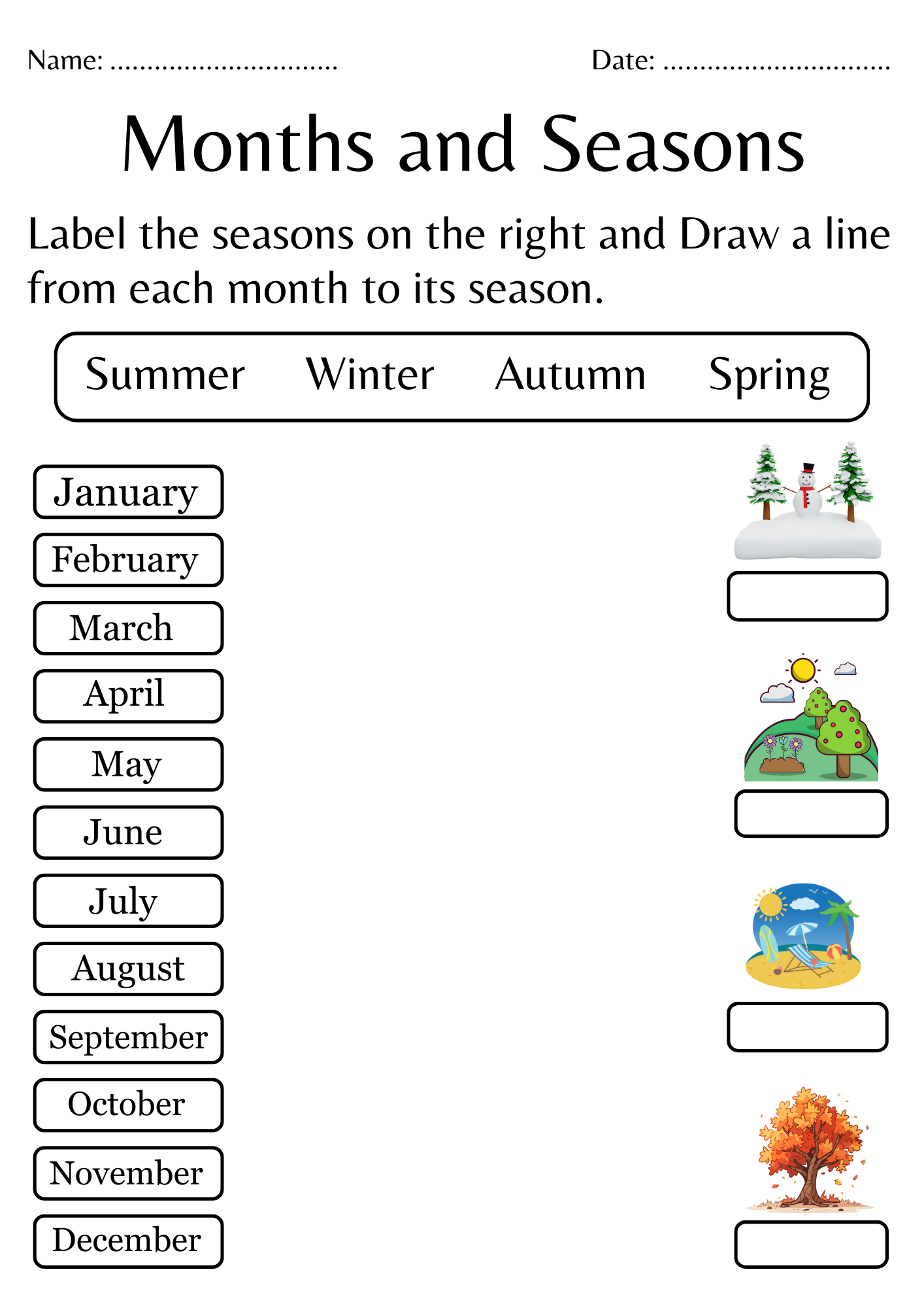Printable Months And Seasons Worksheets For Kindergarten Made By Teachers Printable Months And Seasons Worksheets For Kindergarten Made By Teachers