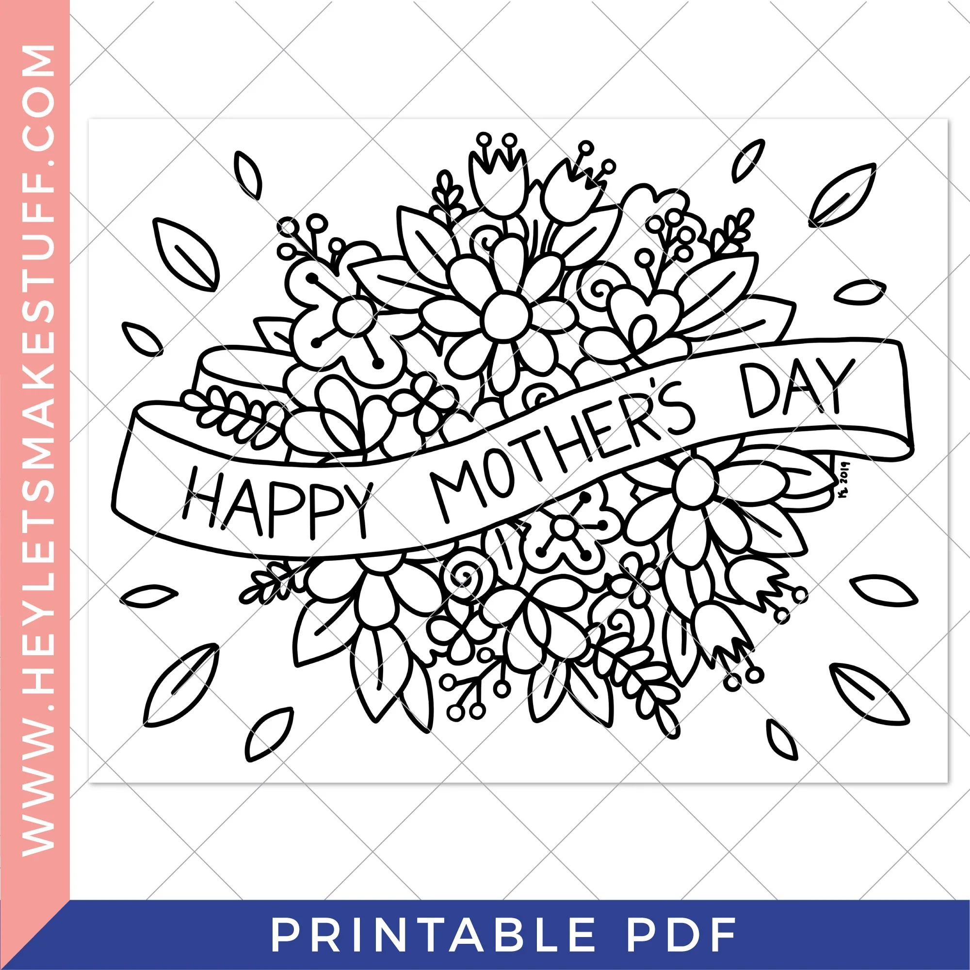 Printable Happy Mothers Day Color Sheet