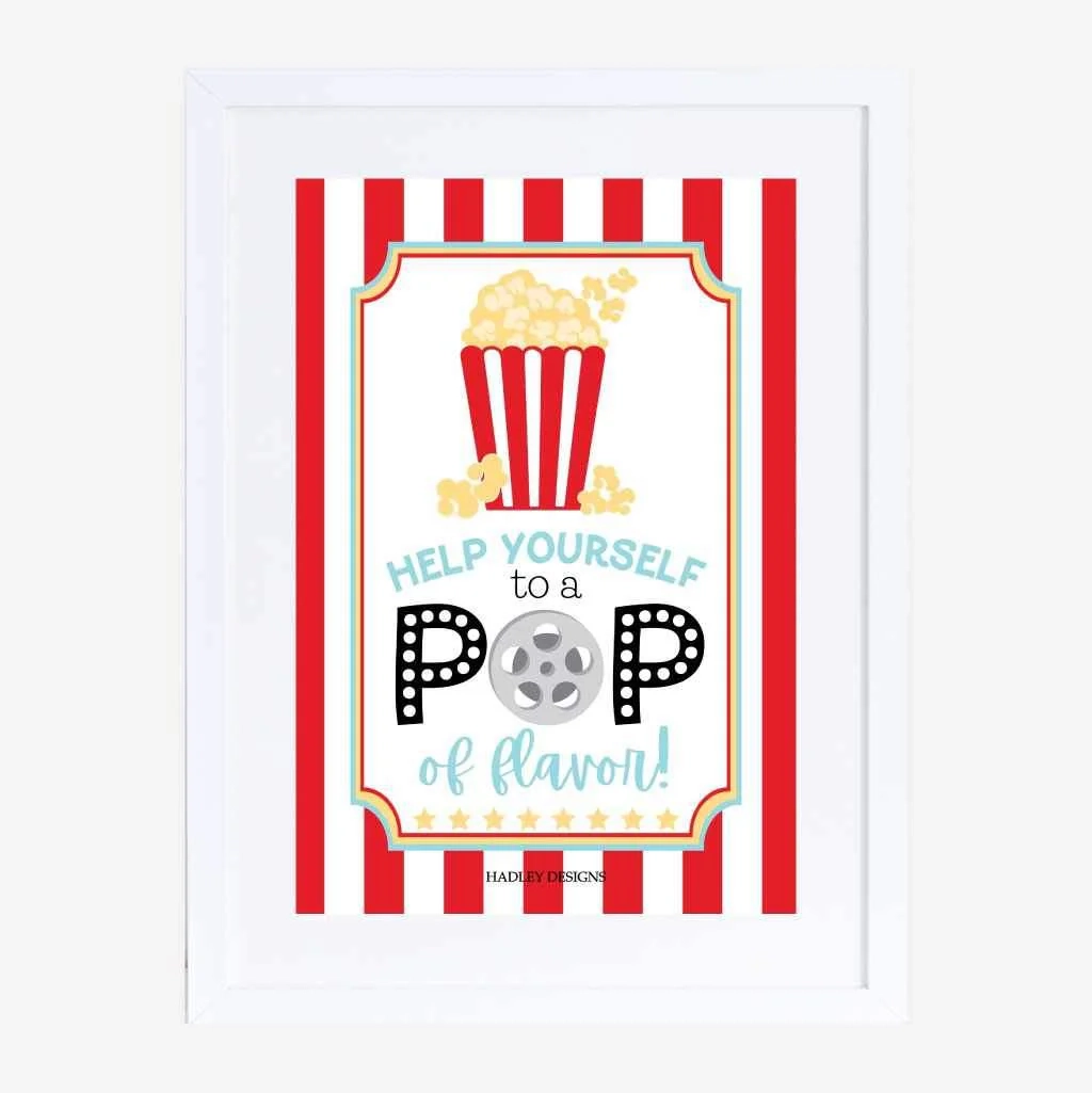 Printable Movie Party Popcorn Bar Sign Template Hadley Designs Printables Printable Movie Party Popcorn Bar Sign Template Hadley Designs Printables