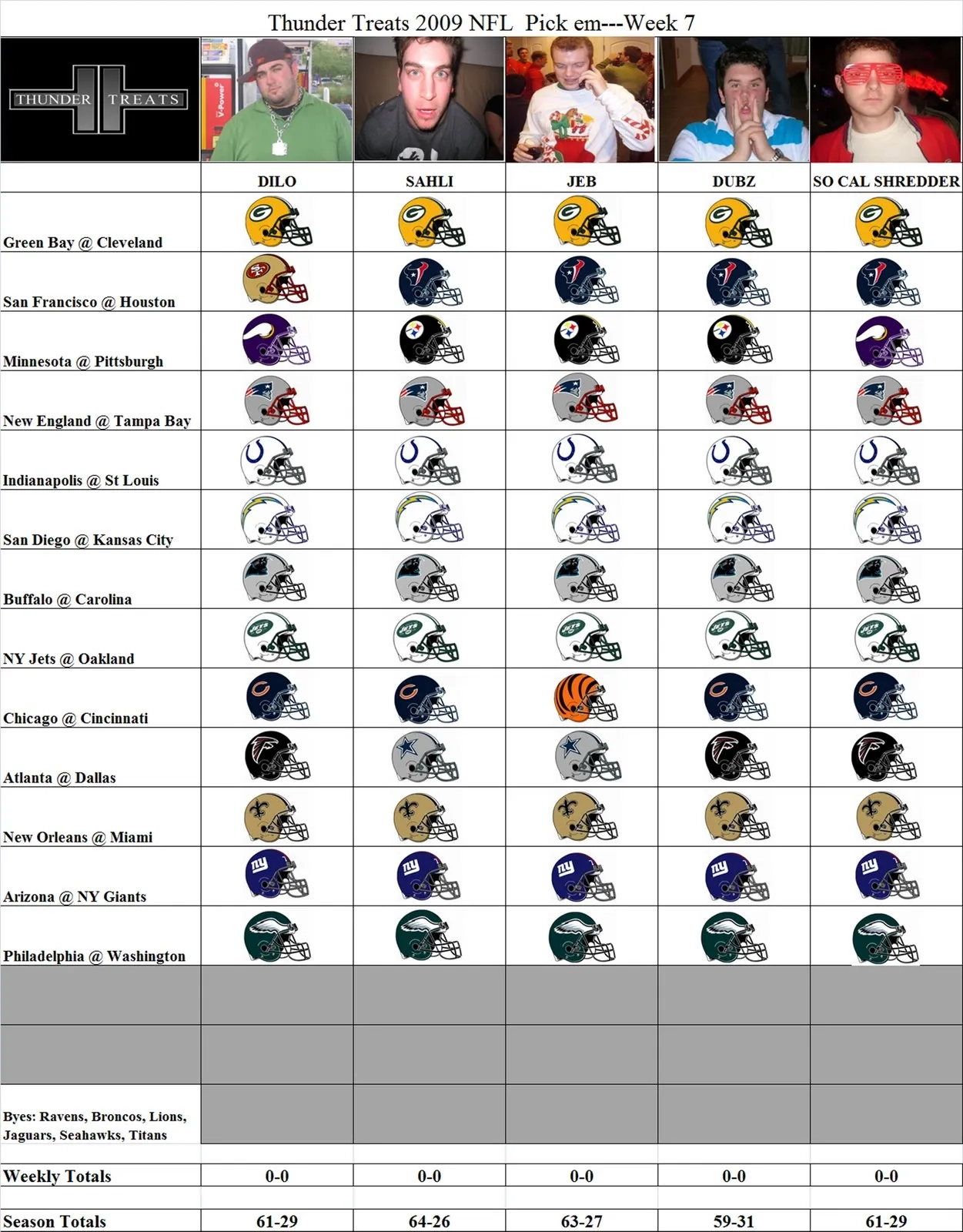 Nfl Printable Schedule Week 7