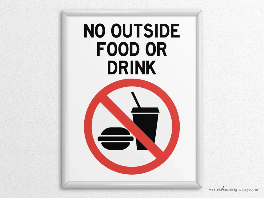 Printable No Outside Food Signs In US Letter And A4 Sizes Instant Download PDF Etsy